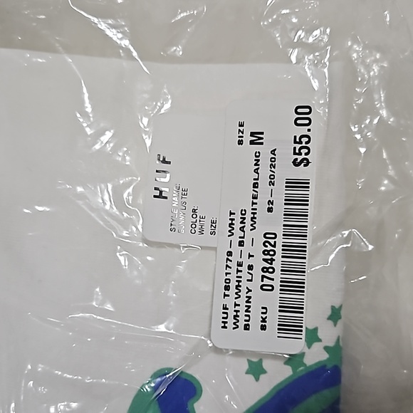 NWT Men's HUF X PLAYBOY BUNNY LONG SLEEVE SHIRT  M / L WHITE Limited Edition - Picture 8 of 8